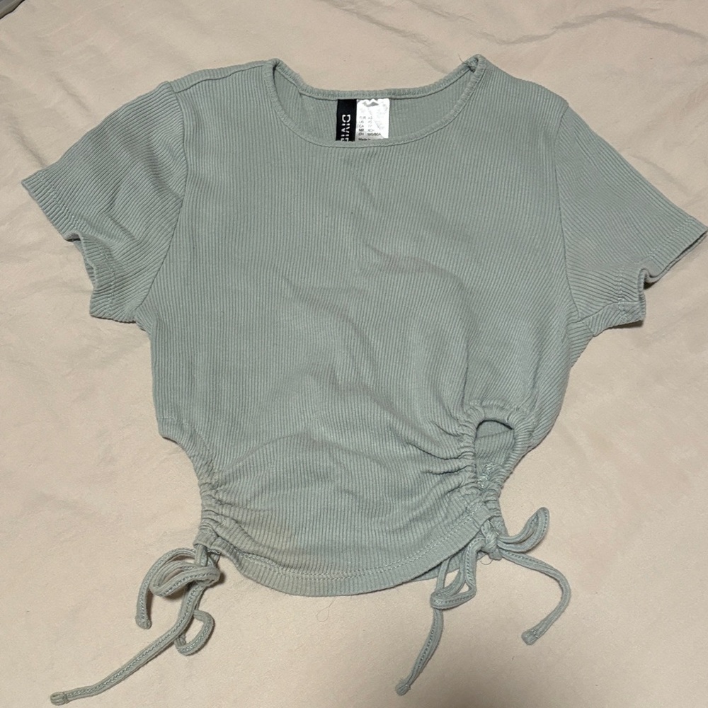 Divided Light Gray Ribbed Short Sleeve Tee